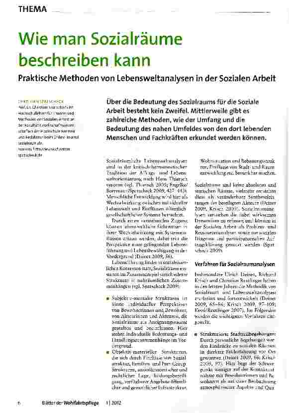 Vorschauseite 1: Wie man Sozialräume beschreiben kann