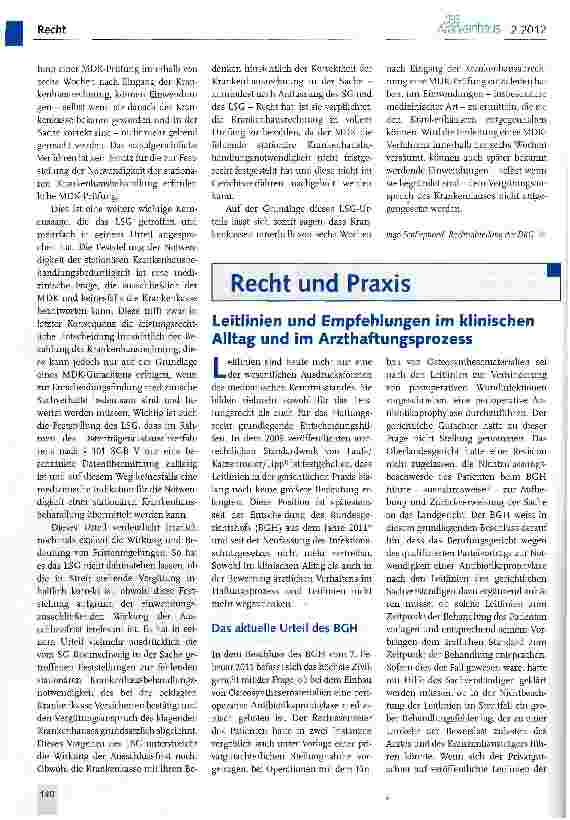 Vorschauseite 4: 6-Wochen-Frist nach § 275 Absatz 1c Satz 2 SGB V als das Gericht bindende Ausschlussfrist