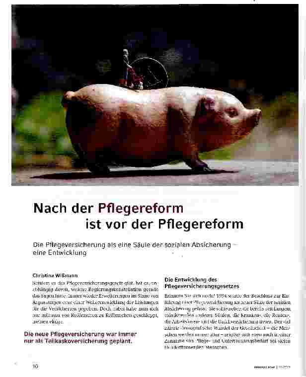 Vorschauseite 1: Nach der Pflegereform ist vor der Pflegereform