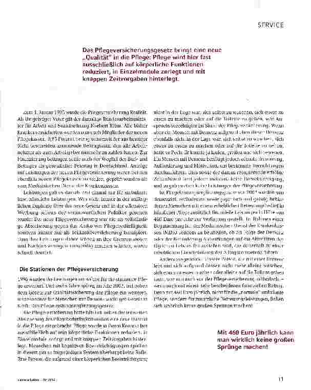 Vorschauseite 2: Nach der Pflegereform ist vor der Pflegereform