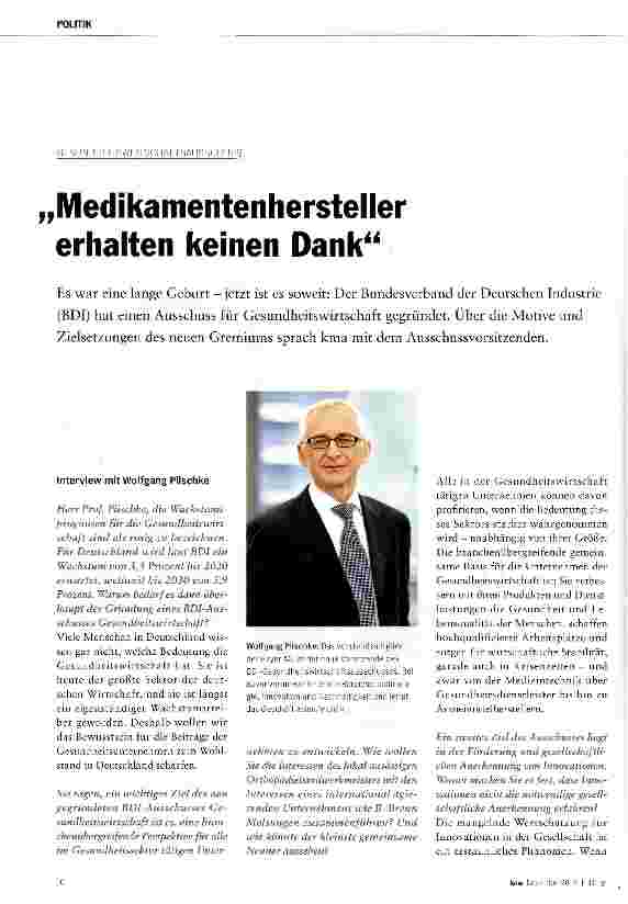 Vorschauseite 1: „Medikamentenhersteller erhalten keinen Dank