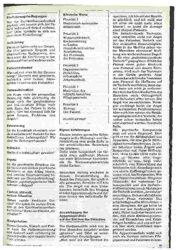 Vorschauseite 2: Auswirkungen der Apparatemedizin auf das Krankheitserleben