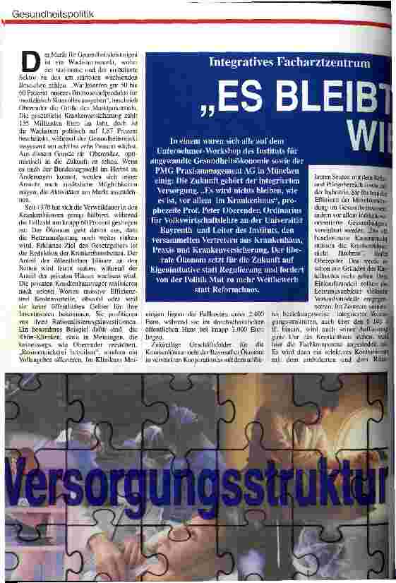 Vorschauseite 1: Es bleibt nichts wie es ist Integratives Facharztzentrum