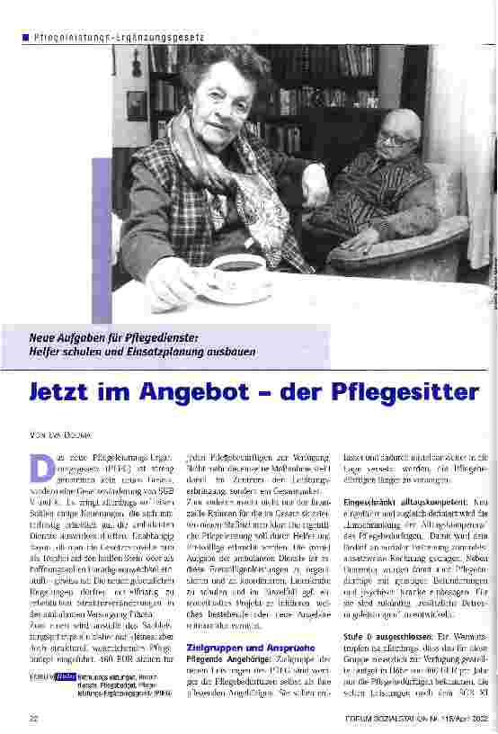 Vorschauseite 1: Jetzt im Angebot - der Pflegesitter