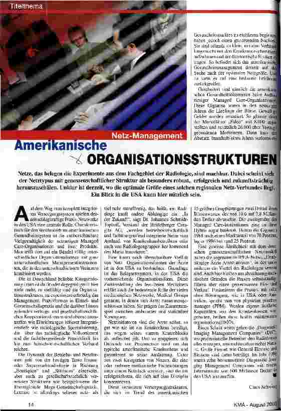 Vorschauseite 1: Amerikanische Organisationsstrukturen