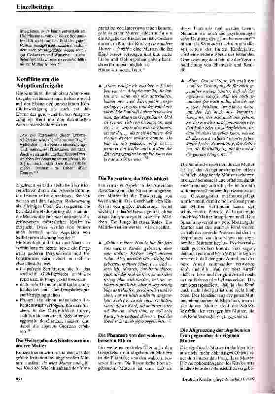 Vorschauseite 3: Mütter im Abseits - zur Identitätsproblematik von Frauen, die ihr Kind abgeben