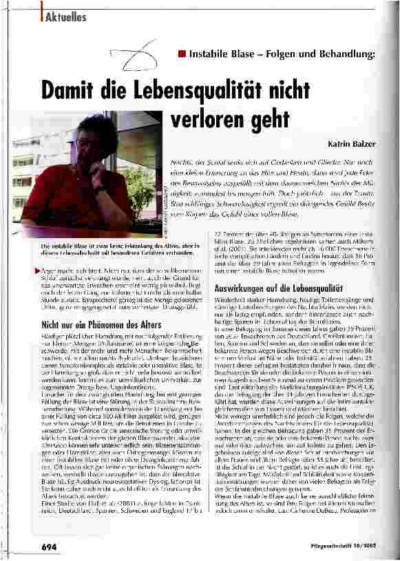 Vorschauseite 1: Damit die Lebensqualität nicht verloren geht
