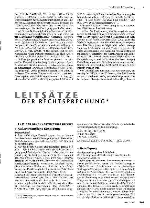 Vorschauseite 4: Außerordentliche Kündigung eines Personalratsmitglieds