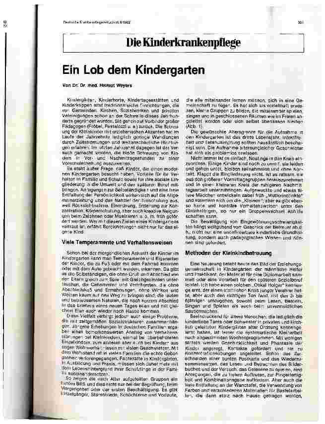 Vorschauseite 1: Ein Lob dem Kindergarten