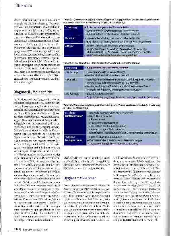 Vorschauseite 3: Infektionen mit Respiratorischen Syncytial Viren bei hämatologischen Patienten