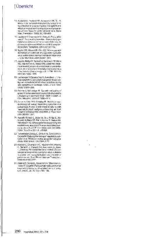 Vorschauseite 5: Infektionen mit Respiratorischen Syncytial Viren bei hämatologischen Patienten