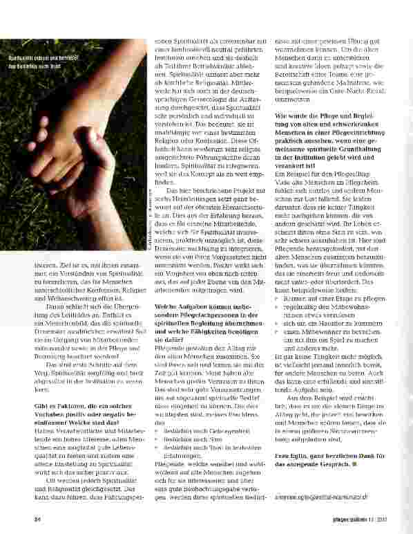 Vorschauseite 3: Spiritualität als Teil der Institutionskultur