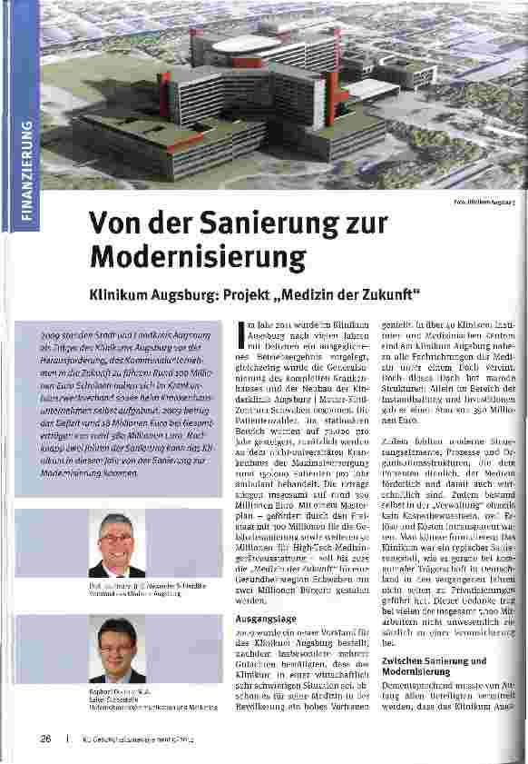 Vorschauseite 1: Von der Sanierung zur ModernisierungKlinikum Augsburg: Projekt „Medizin der Zukunft