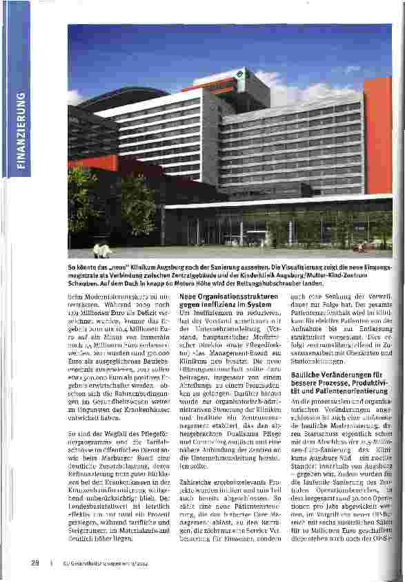 Vorschauseite 3: Von der Sanierung zur ModernisierungKlinikum Augsburg: Projekt „Medizin der Zukunft