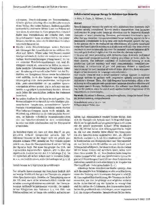 Vorschauseite 2: Störungsspezifische Sprachtherapie bei Alzheimer-Demenz