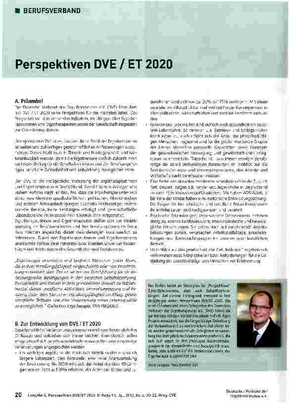 Vorschauseite 1: Perspektiven DVE / ET 2020
