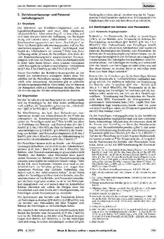 Vorschauseite 3: Bundesund Jugendfreiwilligendienst - Betriebsverfassungsbzw. Personalvertretungsrecht in der Einsatzstelle