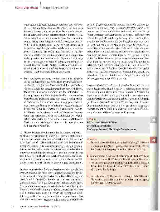 Vorschauseite 3: Rehabilitation im Medizinstudium