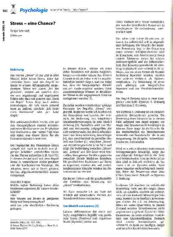Vorschauseite 1: Stress - eine Chance?