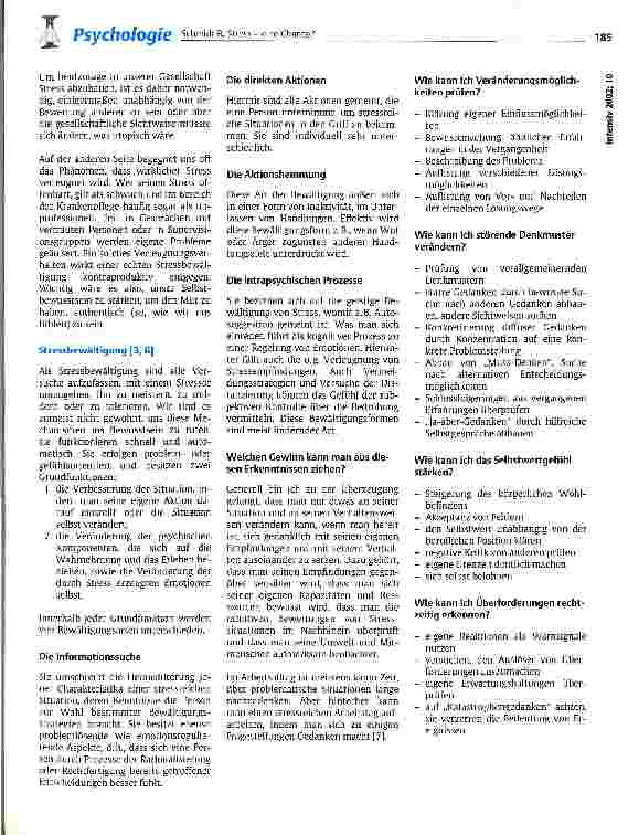 Vorschauseite 4: Stress - eine Chance?