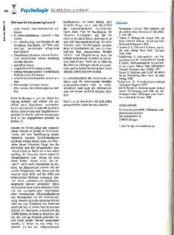 Vorschauseite 5: Stress - eine Chance?