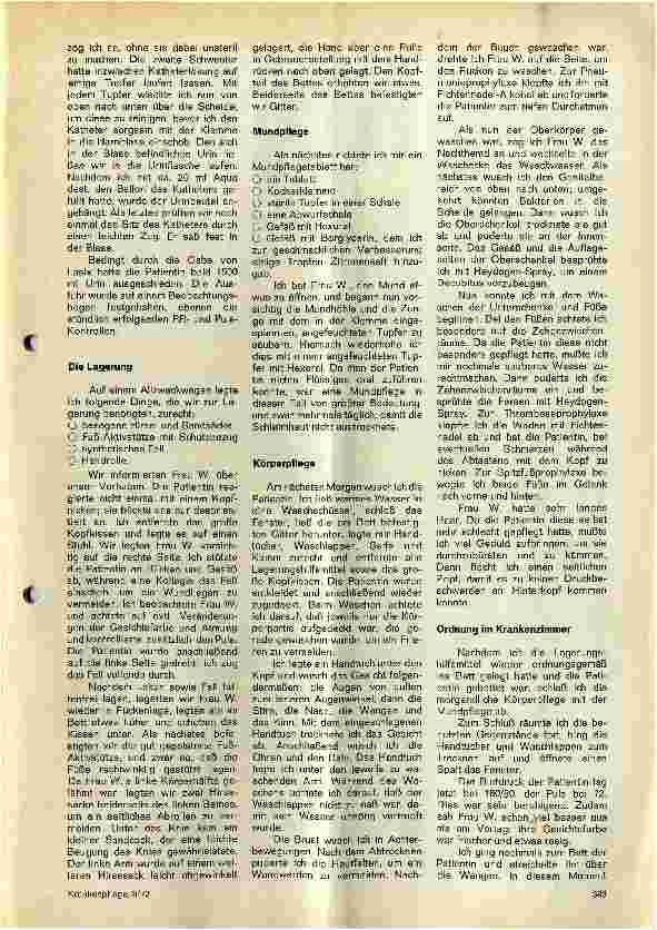 Vorschauseite 2: Pflegeschwerpunkte bei Apoplexie Auszüge aus einem Pflegebericht