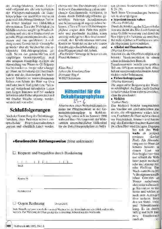 Vorschauseite 1: Hilfsmittel für die Dekubitusprophylaxe