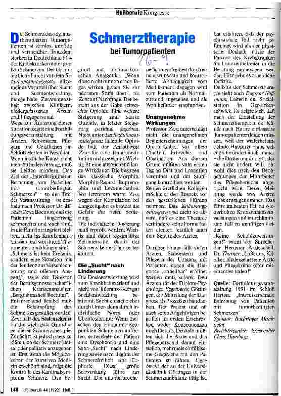 Vorschauseite 1: Schmerztherapie bei Tumorpatienten