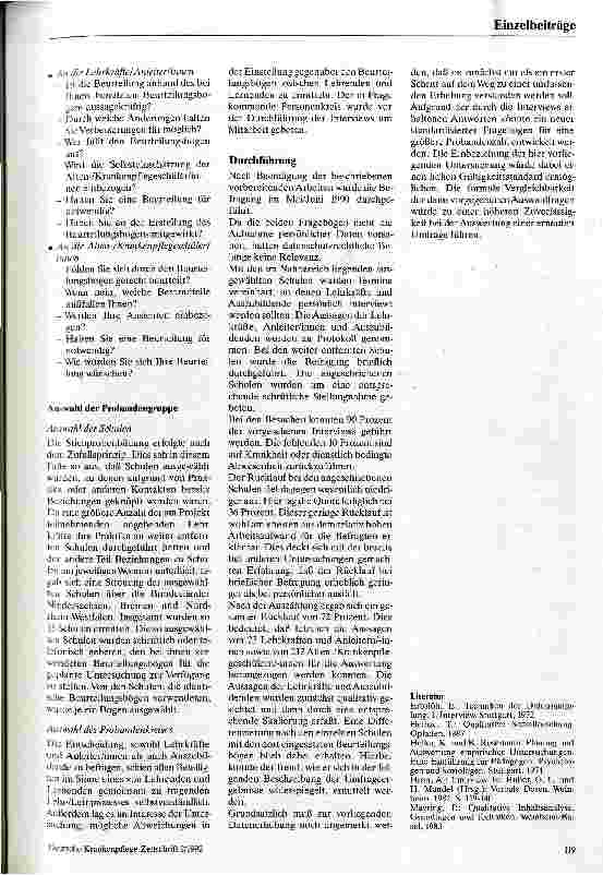 Vorschauseite 2: Untersuchung zur Beurteilung des praktischen Einsatzes von Krankenund Altenpflegeschülern/innen
