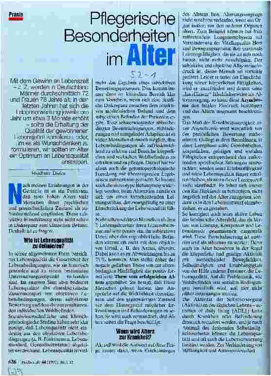 Vorschauseite 1: Pflegerische Besonderheiten im Alter