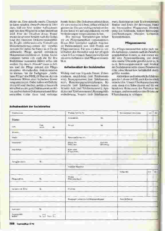 Vorschauseite 2: Dokumentationsblätter für die ambulante Pflege