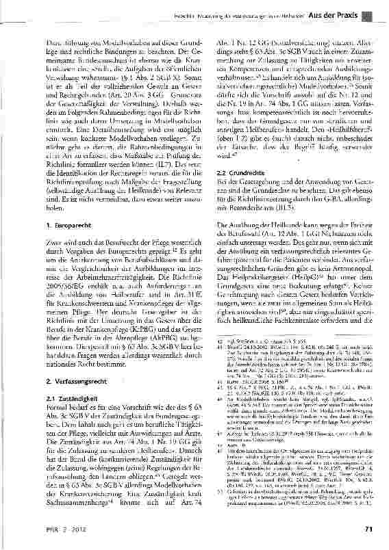 Vorschauseite 5: Neuordnung der Verantwortungen in der Heilkunde? Die Richtlinie nach § 63 Abs. 3c SGB V zwischen Substitution und Delegation und die Folgen - 1. Teil