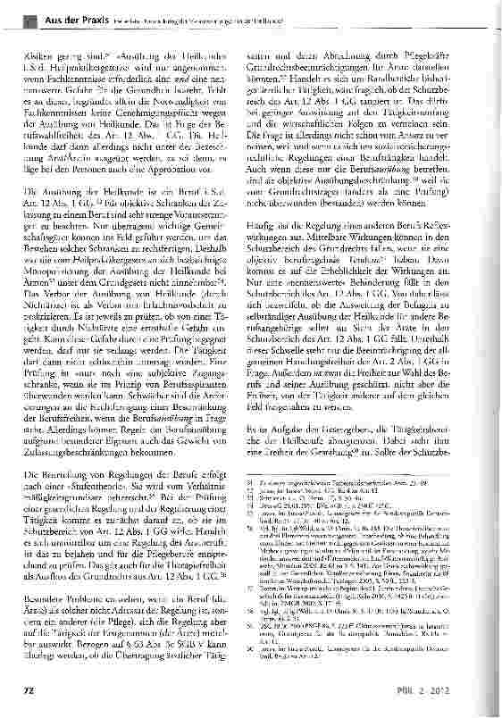 Vorschauseite 6: Neuordnung der Verantwortungen in der Heilkunde? Die Richtlinie nach § 63 Abs. 3c SGB V zwischen Substitution und Delegation und die Folgen - 1. Teil