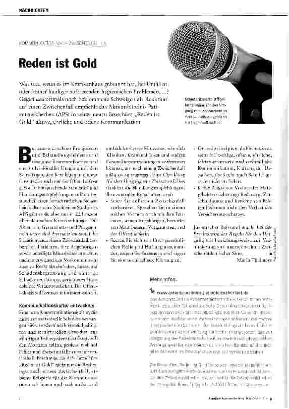Vorschauseite 1: Reden ist Gold