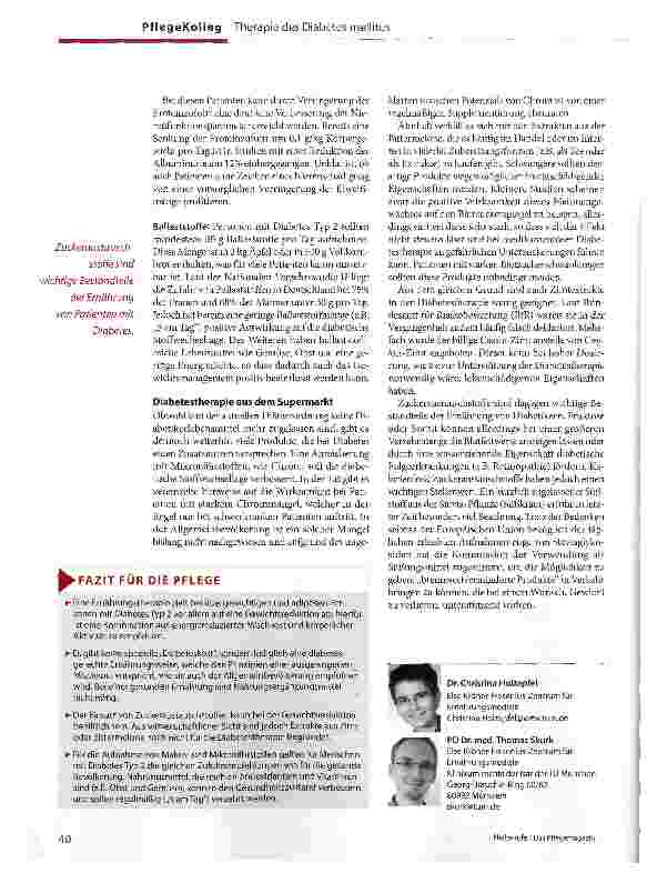Vorschauseite 3: Ernährung bei Diabetes Typ 2 Empfehlen Sie Ihren Patienten Mischkost