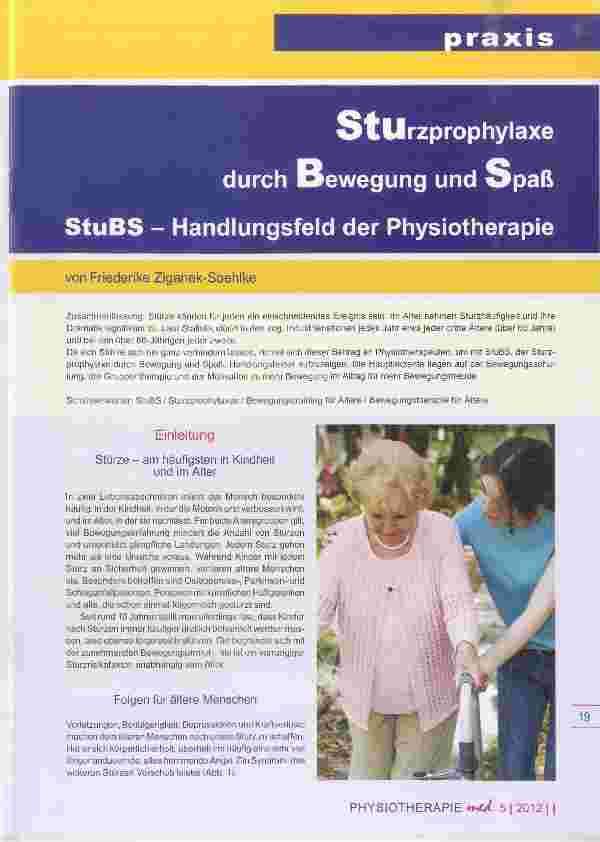 Vorschauseite 1: STUrzprophylaxe durch Bewegung und Spaß StuBS Handlungsfeld der Physiotherapie