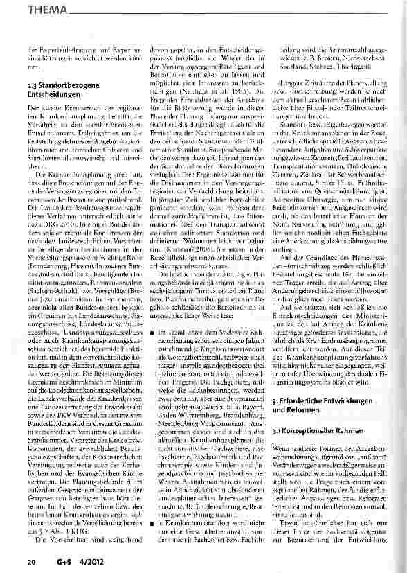 Vorschauseite 5: Reformbedarf der regionalen Krankenhausplanung