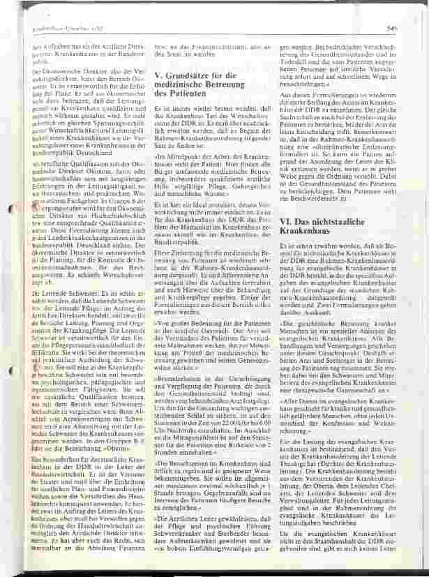 Vorschauseite 3: Die Betriebsordnung für die Krankenhäuser in der DDR