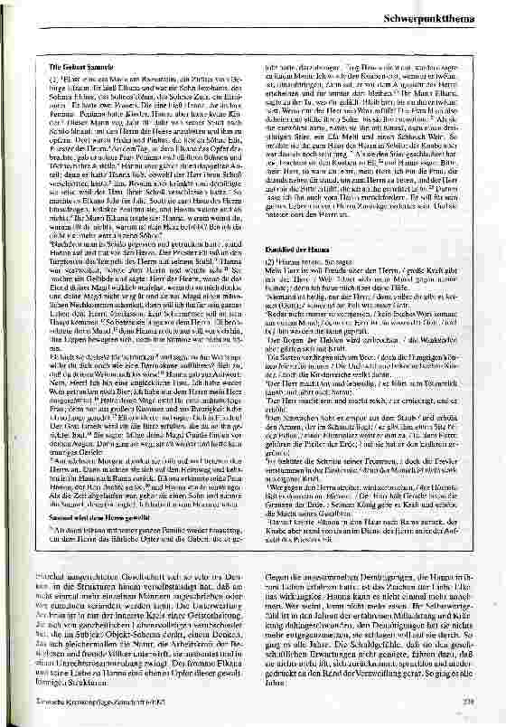 Vorschauseite 2: Hanna - der schwierige Prozeß der Subjektwerdung einer Frau Predigt zu 1. Samuel 1 bis 2, 11