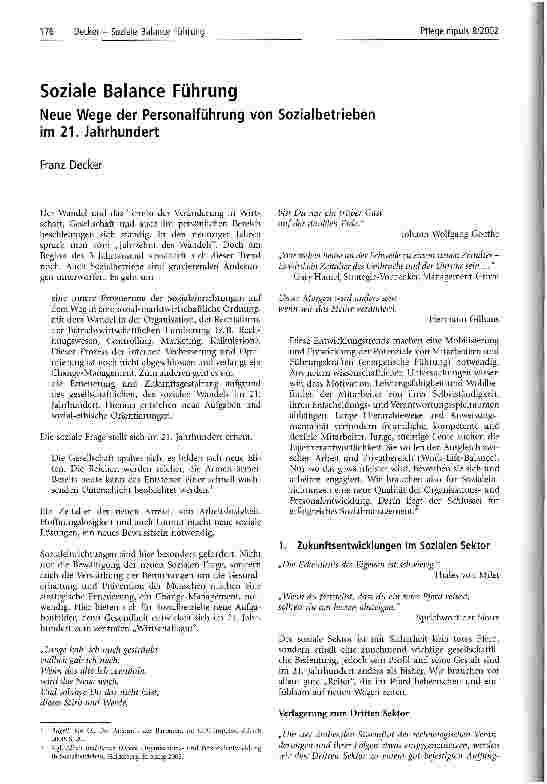 Vorschauseite 1: Soziale Balance Führung