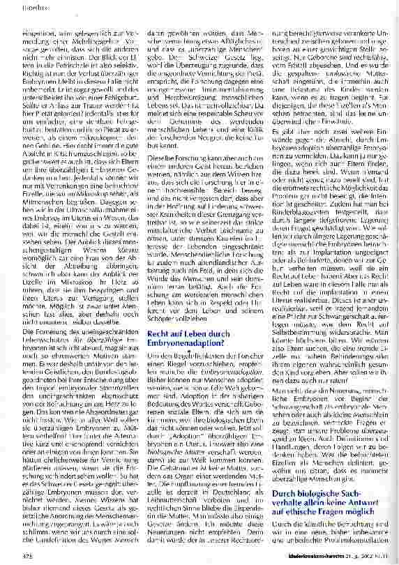 Vorschauseite 6: Droht uns ein Werteverfall? Ein bioethischer Diskurs zum Embyonenschutz