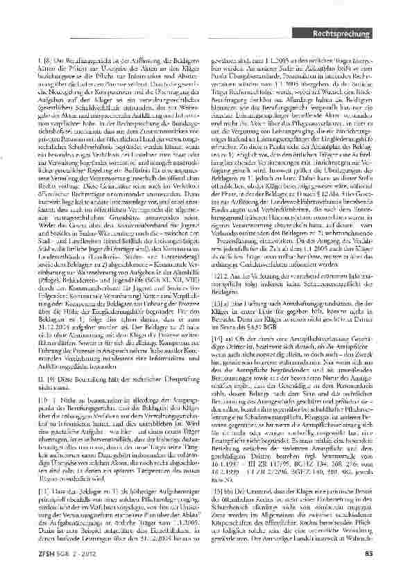 Vorschauseite 2: Auflösung von Landeswohlfahrtsverbänden; drittbezogene Amtspflichten; Eigengeschäftsführung; Schadensersatzpflicht nach Amtshaftungsgrundsätzen; verwaltungsrechtliches (gesetzlich…