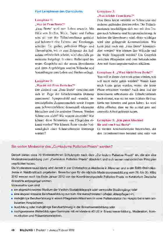 Vorschauseite 3: Curriculum Palliative Praxis