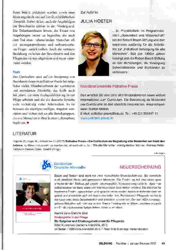 Vorschauseite 4: Curriculum Palliative Praxis