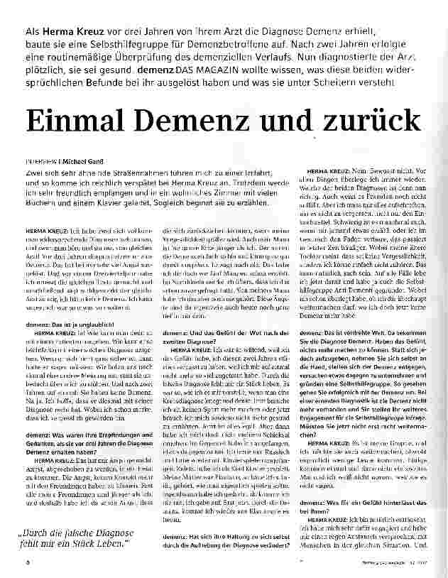 Vorschauseite 1: Einmal Demenz und zurück