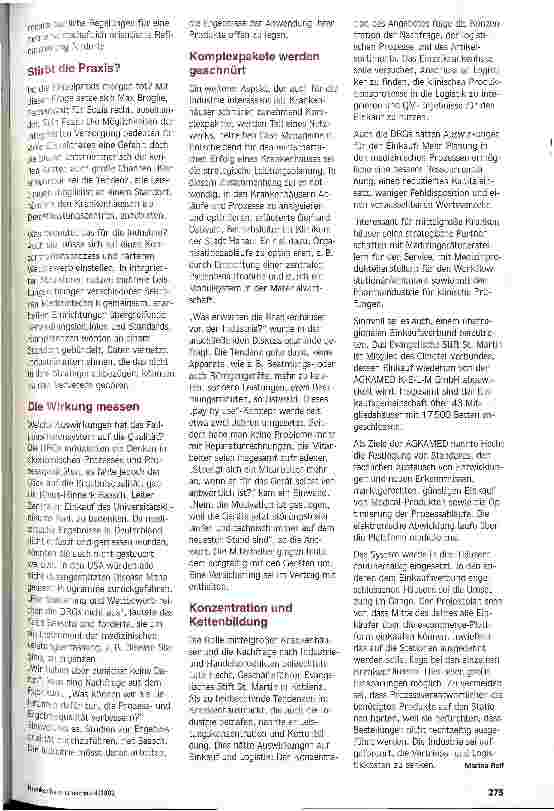 Vorschauseite 2: Systemlösungen statt Einzelprodukte Münchner Klinik-Seminar: Zukunftsstrategien für Krankenhauslieferanten