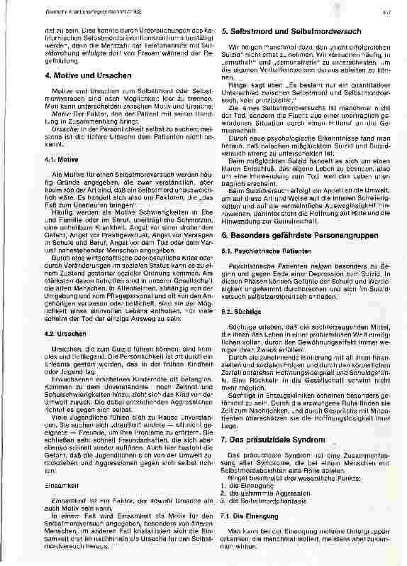 Vorschauseite 2: Zur Betreuung von Selbstmordpatienten im Krankenhaus