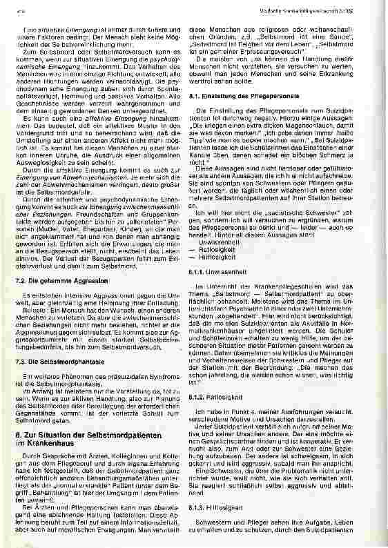 Vorschauseite 3: Zur Betreuung von Selbstmordpatienten im Krankenhaus