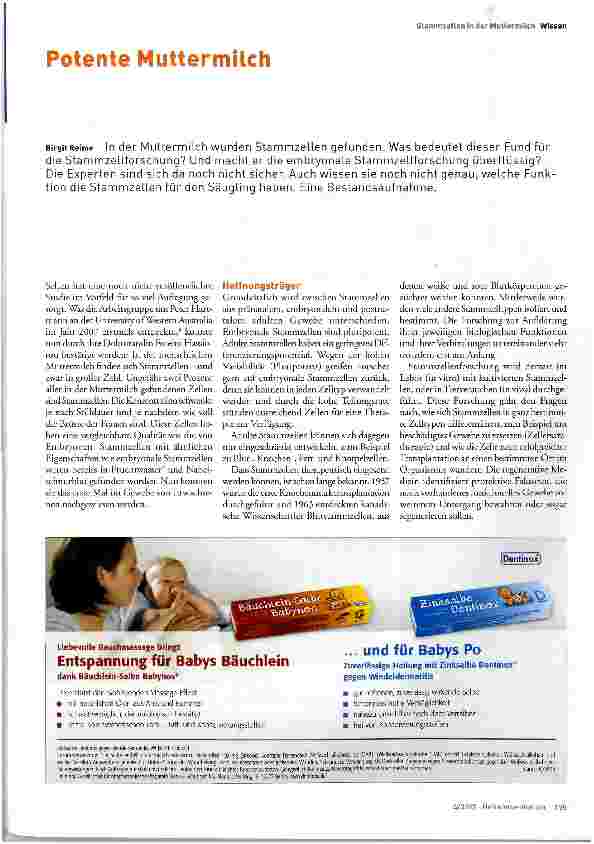 Vorschauseite 1: Potente Muttermilch
