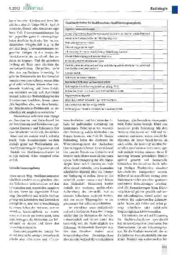 Vorschauseite 2: E-Learning in der Strahlenschutz-Qualifikation